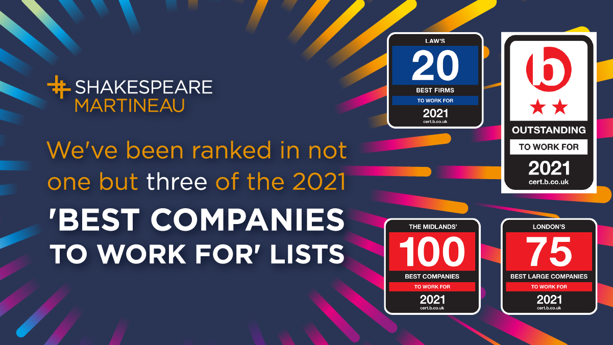 Best Companies names Shakespeare Martineau as ‘outstanding