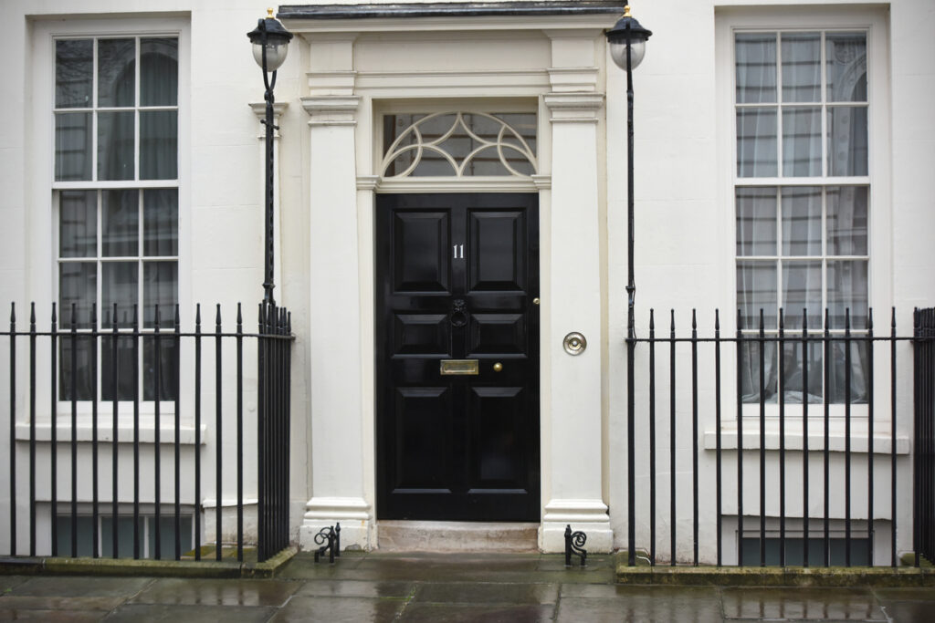 Picture shows the front door of 11 Downing Street